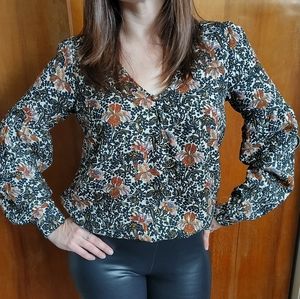 Fancy Print Blouse with Buttons